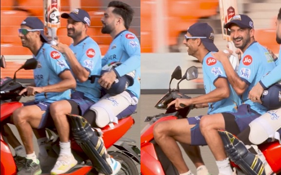 Ashish Nehra, Rashid Khan and Mohit Sharma. (Image Source: Twitter/JioCinema)