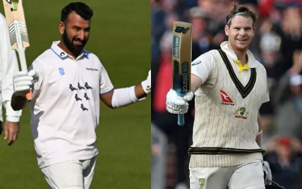 Cheteshwar Pujara and Steve Smith. (Image Source: Getty Images)