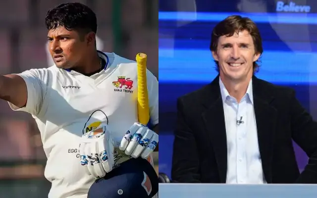 Sarfaraz Khan And Brad Hogg (Photo Source: Twitter)