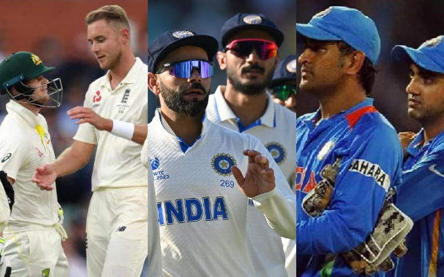 Smith-Broad, Team India and Dhoni-Gambhir. (Image Source: Twitter)