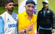 KS Bharat, Ishan Kishan And Harbhajan Singh (Photo Source: Twitter)