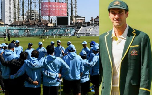 Pat Cummins And Team India (Photo Source: Twitter)
