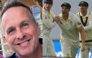 Michael Vaughan And Australian team (Photo Source: Twitter)