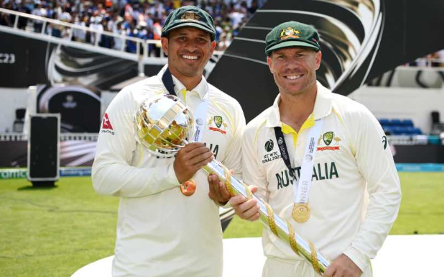 Usman Khawaja and David Warner. (Image Source: ICC)