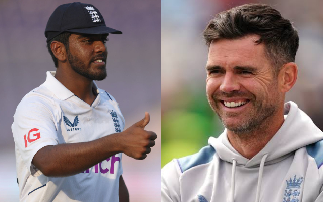 Rehan Ahmed and James Anderson. (Image Source: Getty Images)