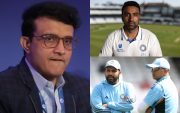 Sourav Ganguly, R Ashwin and Rohit Sharma-Rahul Dravid. (Image Source: Getty Images)