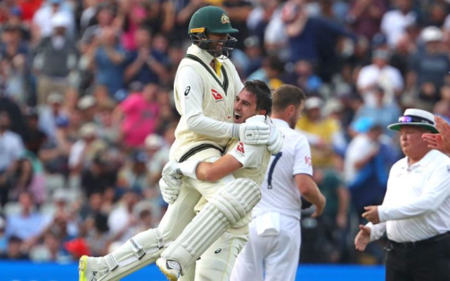 Nathan Lyon and Pat Cummins. (Image Source: Getty Images)