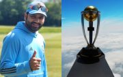 Rohit Sharma and World Cup Trophy. (Image Source: BCCI)