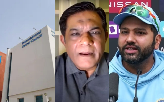 ICC, Rashid Latif and Rohit Sharma. (Image Source: Twitter/Getty Images)