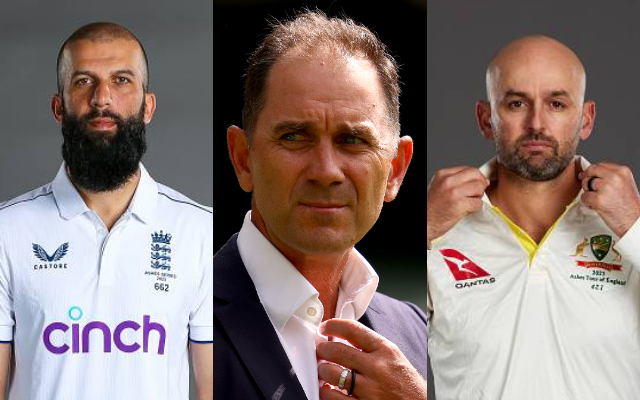 Moeen Ali, Justin Langer and Nathan Lyon. (Image Source: Getty Images)
