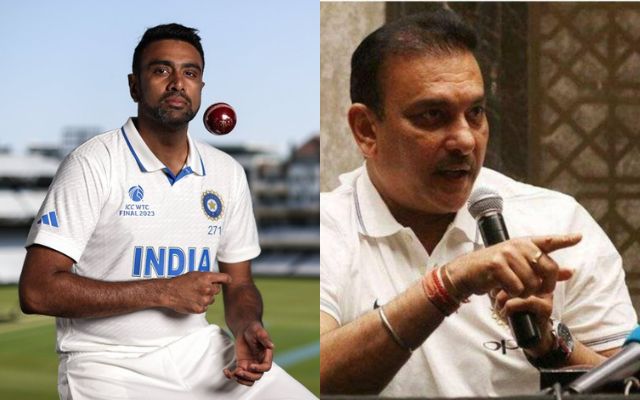 R Ashwin Ravi Shastri (Photo Source: Twitter)
