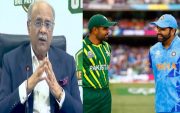 Najam Sethi Babar Azam Rohit Sharma (Photo Source: Twitter)