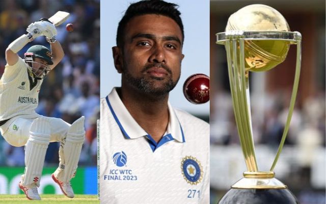 Travis Head Ashwin World Cup Trophy (Photo Source: Twitter)