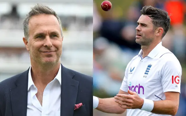 Jimmy Anderson And Michael Vaughan (Photo Source: Twitter)