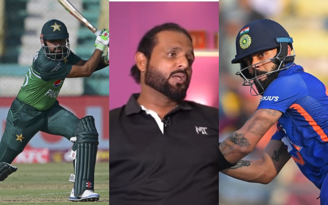 Babar Azam, Naved-ul-Haq and Virat Kohli. (Image Source: Getty Images)