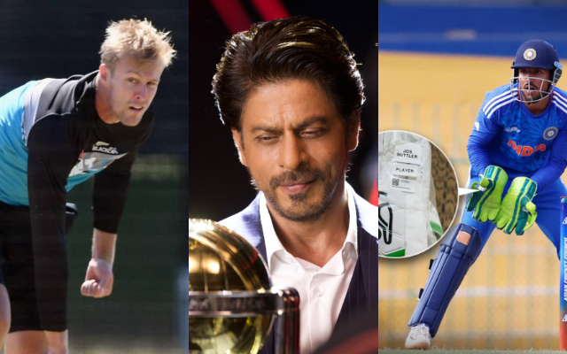Kyle Jamieson, Shah Rukh Khan and Dhruv Jurel. (Image Source: Getty Images)