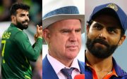 Shadab Khan, Matthew Hayden and Ravindra Jadeja. (Image Source: Getty Images)