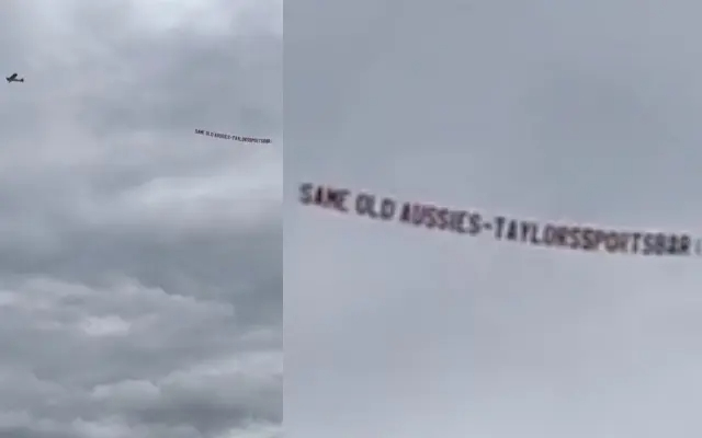 Plane over Headingley Stadium. (Image Source: Twitter)