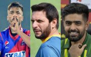 Mohammad Amir, Shahid Afridi and Babar Azam. (Image Source: Getty Images)