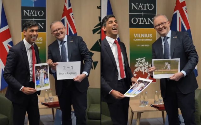 Rishi Sunak and Anthony Albanese. (Image Source: Twitter Screengrab)