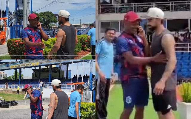 Brian Lara and Virat Kohli. (Image Source: BCCI Twitter)