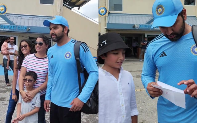 Rohit Sharma with fans (Photo Source : BCCI/Twitter) 