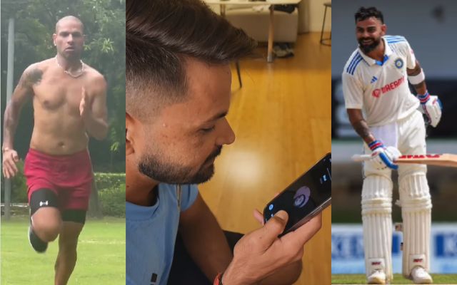 Shikhar Dhawan, Mukesh Kumar & Virat Kohli (Photo Source: Twitter/Instagram)