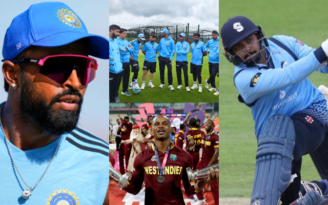 Hardik Pandya, Team India, Marlon Samuels and Prithvi Shaw. (Image Source: Getty Images)