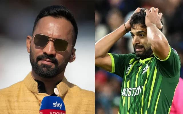 Dinesh Karthik and Haris Rauf (Pic Source-Twitter)