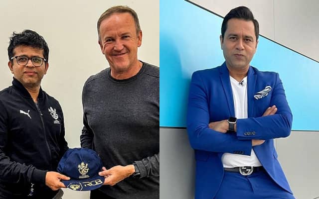 Andy Flower and Aakash Chopra (Pic Source-Twitter)