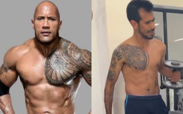 THE Rock and Yuzvendra Chahal (Pic Source-Twitter)