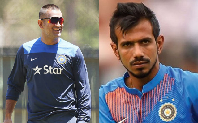 MS Dhoni and Yuzvendra Chahal (Image Credit- Twitter)