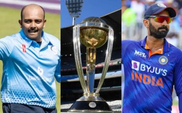 Prithvi Shaw, World Cup Trophy and Dinesh Karthik. (Image Source: Getty Images)