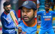 Virat Kohli, Rohit Sharma and Ravindra Jadeja. (Image Source: Getty Images)