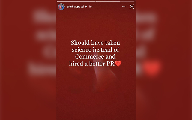 Axar Patel Story 1. (Photo Source: Axar Patel/Instagram)