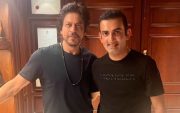 Shah Rukh Khan (left) with Gautam Gambhir (Pic Source: Twitter)