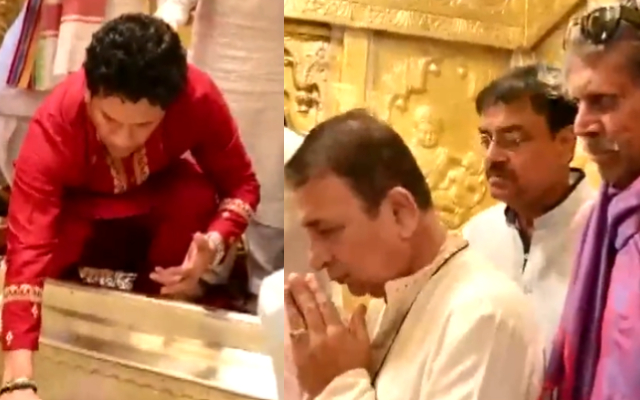 Sachin Tendulkar, Kapil Dev and Sunil Gavaskar (Pic Source-Twitter, ANI)