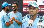 Virat Kohli-Rohit Sharma and Rahul Dravid. (Image Source: BCCI/X)