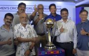 TNCA officials with World Cup Trophy. (Image Source: The Hindu/TNCA Club)