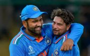 Kuldeep Yadav and Rohit Sharma. (Image Source: BCCI/X)