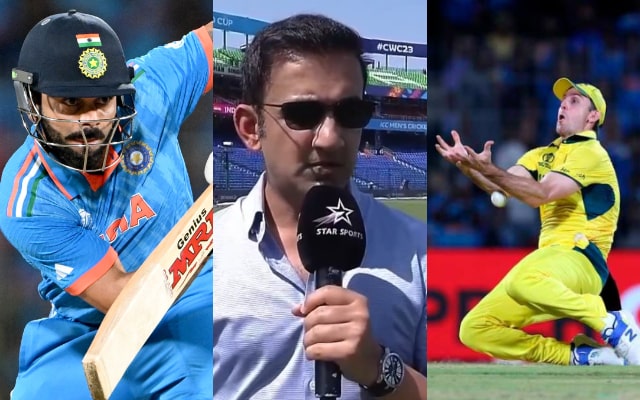 Virat Kohli, Gautam Gambhir and Mitchell Marsh. (Image Source: Twitter/X)