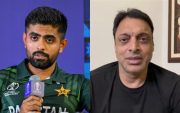 Babar Azam and Shoaib Akhtar. (Image Source: ICC/YouTube)