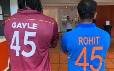 Chris Gayle and Rohit Sharma (Pic Source-Twitter)