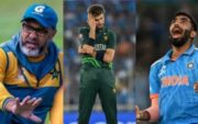 Waqar Younis, Shaheen Afridi and Jasprit Bumrah (Pic Source-Twitter)