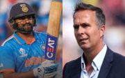 Rohit Sharma and Michel Vaughan (Pic Source-Twitter)