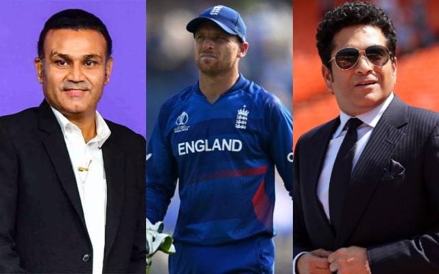 Virender Sehwag, Jos Buttler and Sachin Tendulkar. (Image Source: Getty Images)