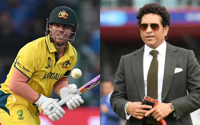 David Warner and Sachin Tendulkar. (Image Source: Getty Images)