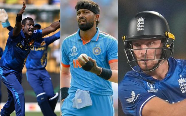 Angelo Mathews Hardik Pandya Jos Buttler (Photo Source: X/Twitter)