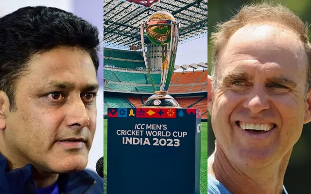 Anil Kumble, World Cup Trophy and Matthew Hayden. (Image Source: Getty Images)