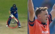 Joe Root and Logan Van Beek (Pic Source-Twitter)